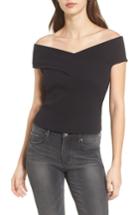Women's Crisscross Off The Shoulder Top - Black