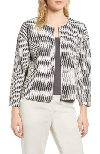Women's Eileen Fisher Tweed Jacket, Size - Black