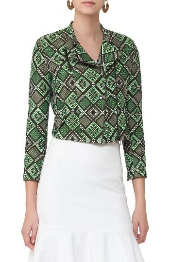 Women's Akris Punto Jacquard Moto Jacket