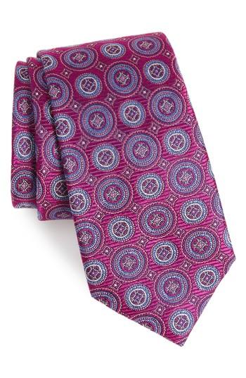 Men's Nordstrom Men's Shop Santa Lucia Circles Silk Tie, Size - Pink