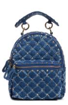 Valentino Garavani Mini Rockstud Spike Denim Backpack - Blue