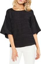 Women's Vince Camuto Textured Stripe Blouse - Black