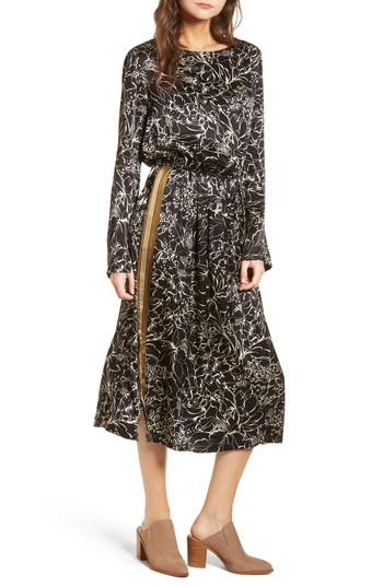 Women's Treasure & Bond Blouson Print Dress, Size - Black