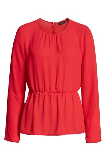Women's Halogen Cinched Waist Blouse, Size - Red