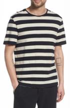 Men's Vince Stripe Fit Shirt, Size Medium - Beige