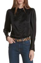 Women's Frame Victorian Silk Blouse - Black