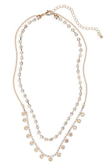 Women's Kitsch Layered Crystal Charm Necklace