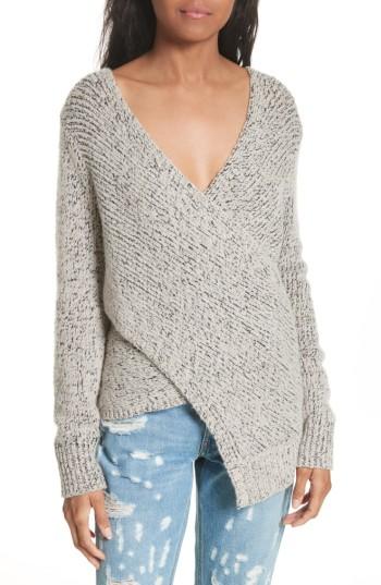 Women's Derek Lam 10 Crosby Asymmetrical Cross Front Sweater - Beige