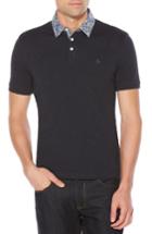 Men's Original Penguin Woven Collar Polo - Blue