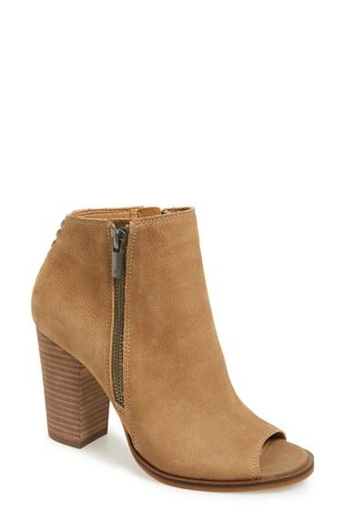 Women's Lucky Brand 'lamija' Open Toe Bootie M - Brown