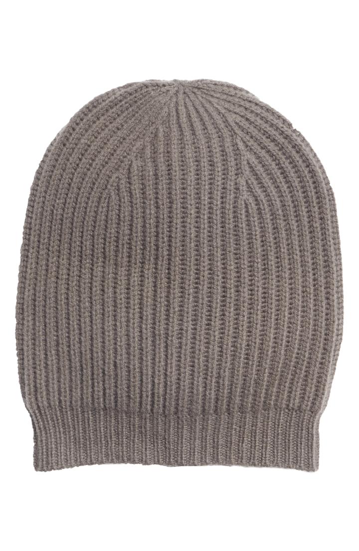 Women's Rick Owens Rib Knit Wool Beanie - Grey