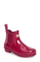 Women's Hunter 'original Gloss' Waterproof Chelsea Boot M - Pink