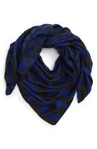 Women's Bp. Checked Stripe Blanket Scarf, Size - Blue