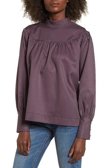 Women's Evidnt Shirring Stripe Top - Burgundy