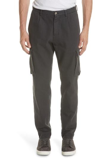 Men's Eleventy Stretch Canvas Cargo Pants - Grey