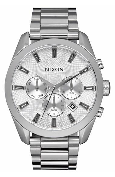 Women's Nixon 'bullet' Chronograph Bracelet Watch, 42mm
