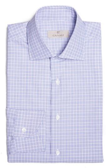 Men's Canali Regular Fit Plaid Dress Shirt .5 - Blue