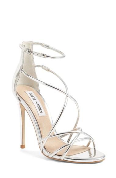 Women's Steve Madden Satire Strappy Sandal .5 M - Metallic
