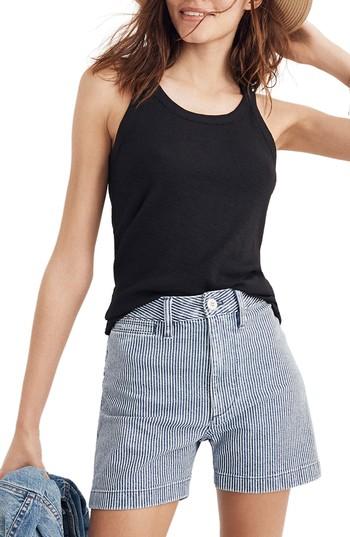 Women's Madewell Audio Tank, Size - Black