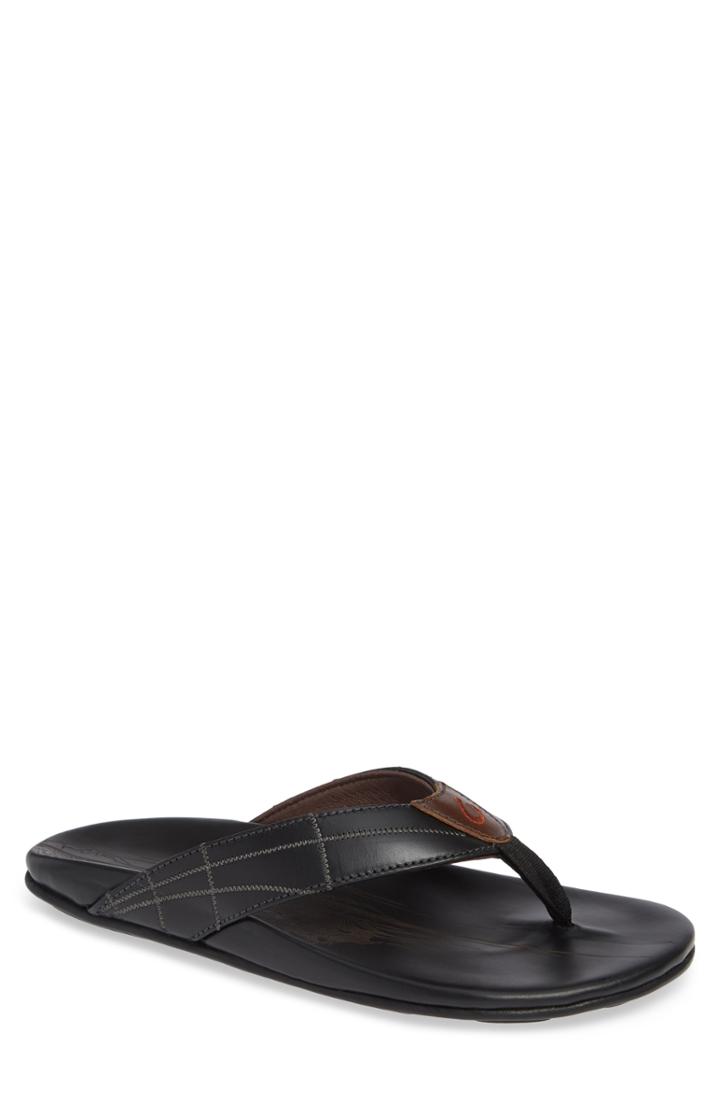 Men's Olukai Hokule'a Kia Flip Flop M - Black