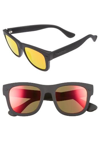 Women's Havaianas Paraty 50mm Retro Sunglasses - Black/ Red Flash