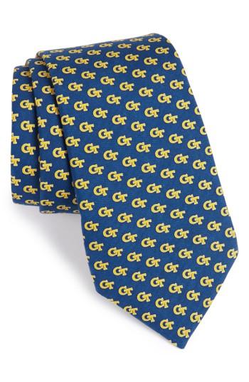 Men's Vineyard Vines Georgia Tech Silk Tie, Size - Blue