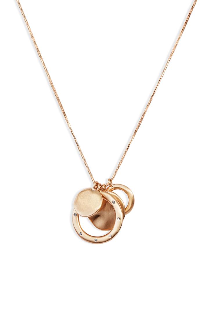 Women's Something Navy Pave Circle Cluster Necklace (nordstrom Exclusive)