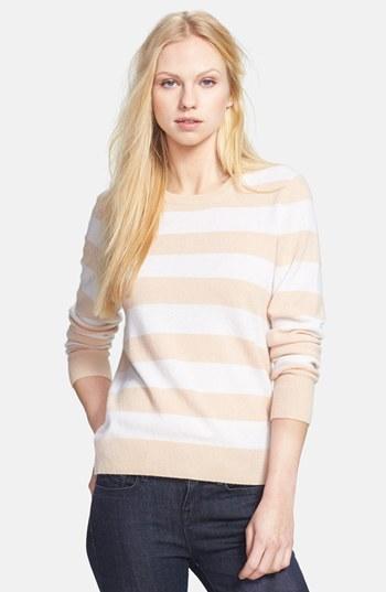 Equipment 'shane' Stripe Cashmere Sweater Nude/ Ivory