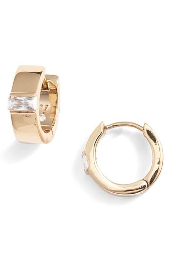 Women's Vince Camuto Step-cut Crystal Huggie Earrings
