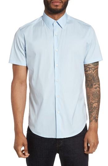 Men's Theory Sylvain S Kenai Sport Shirt, Size - Blue