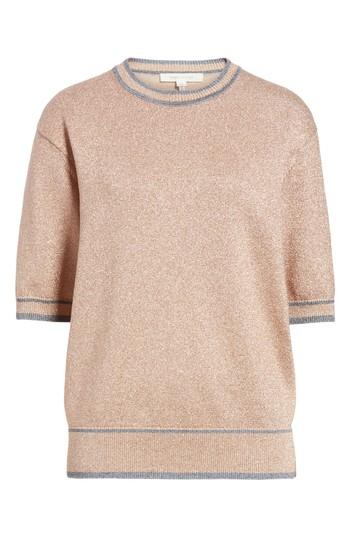 Women's Marc Jacobs Rib Trim Metallic Sweater