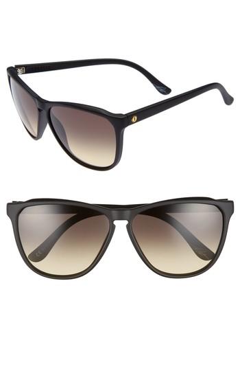 Women's Electric 'encelia' 66mm Retro Sunglasses - Matte Black/black Gradient