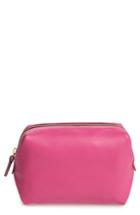 J.crew Mini Leather Dopp Kit, Size - Crisp Begonia