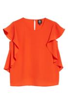 Women's Bobeau Flutter Sleeve Top - Orange
