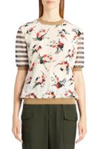 Women's Marni Stripe & Floral Print Sweater Us / 40 It - White