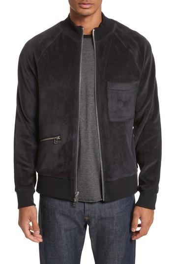 Men's Atm Anthony Thomas Melillo Velour Zip Jacket - Blue