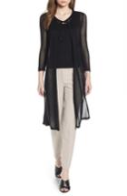 Women's Anne Klein Long Mesh Duster, Size - Black