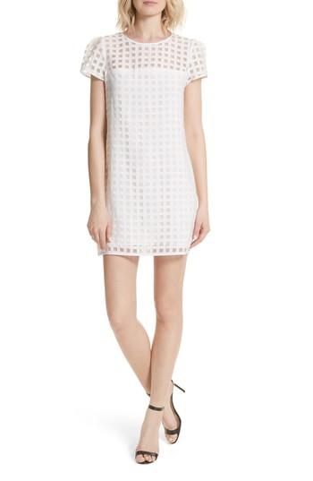 Women's Milly Chloe Illusion Check Shift Dress - White