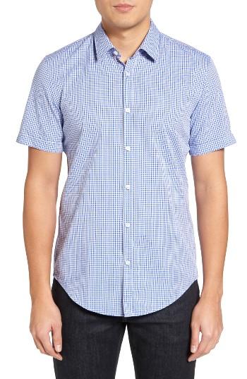 Men's Boss Ronn Check Sport Shirt, Size - Blue
