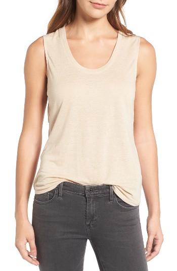 Women's Trouve Cutout Drape Back Tank - Beige