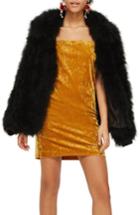 Women's Topshop Velvet Square Neck Slipdress Us (fits Like 0) - Yellow