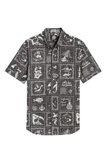 Men's Reyn Spooner Stories From The East Regular Fit Sport Shirt - Black