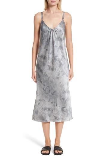 Women's Vince Watercolor Marble Silk Midi Dress