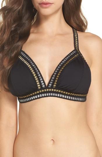 Women's La Blanca Treading Along Triangle Bikini Top D - Black