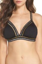 Women's La Blanca Treading Along Triangle Bikini Top D - Black