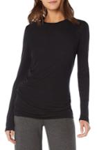 Women's Michael Stars Side Gather Long Sleeve Cotton Blend Top