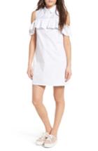 Women's Soprano Cold Shoulder Shirtdress - White
