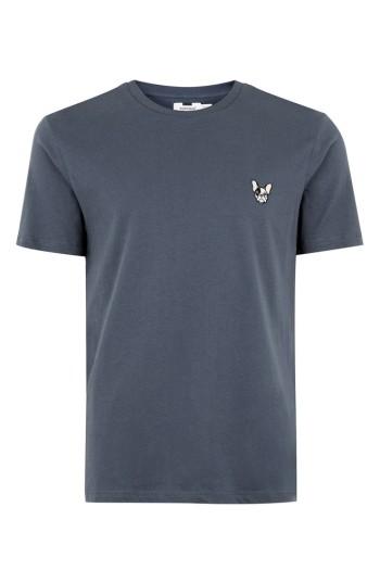 Men's Topman Frenchie Patch T-shirt - Grey