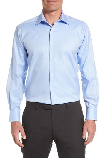Men's David Donahue Regular Fit Oxford Dress Shirt .5 - 34/35 - Blue