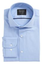 Men's Nordstrom Men's Shop Tech-smart Trim Fit Stretch Solid Dress Shirt .5 32/33 - Blue